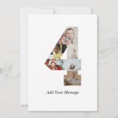 Schwarzweiß-Nummer 4 FotoCollage Dankeskarte (Vorderseite)