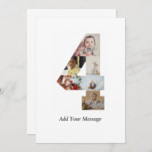 Schwarzweiß-Nummer 4 FotoCollage Dankeskarte (Vorne/Hinten)