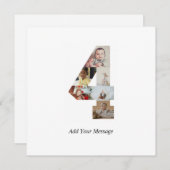 Schwarzweiß-Nummer 4 FotoCollage Feiertagskarte (Vorne/Hinten)