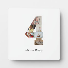 Schwarzweiß-Nummer 4 FotoCollage Fotoplatte