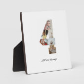 Schwarzweiß-Nummer 4 FotoCollage Fotoplatte (Vorderseite)