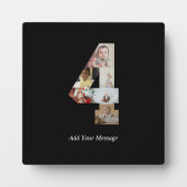 Schwarzweiß-Nummer 4 FotoCollage Fotoplatte (Vorderseite)