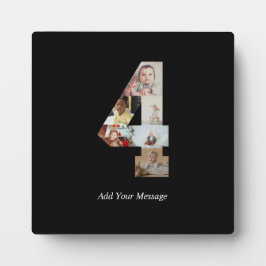 Schwarzweiß-Nummer 4 FotoCollage Fotoplatte
