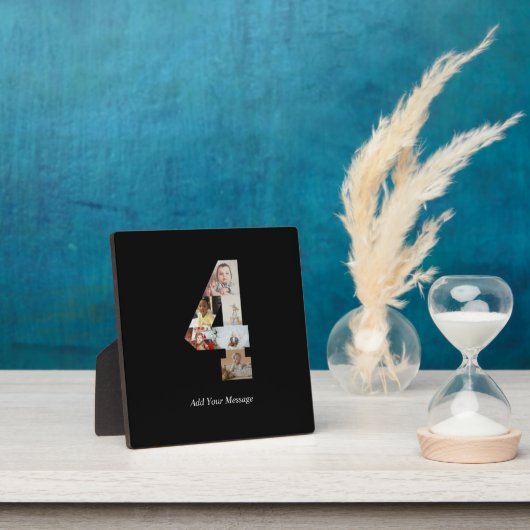 Schwarzweiß-Nummer 4 FotoCollage Fotoplatte (InSitu)