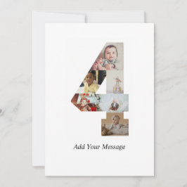 Schwarzweiß-Nummer 4 FotoCollage Karte