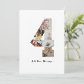 Schwarzweiß-Nummer 4 FotoCollage Karte (Stehend Vorderseite)