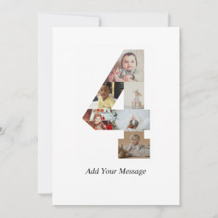 Schwarzweiß-Nummer 4 FotoCollage Karte