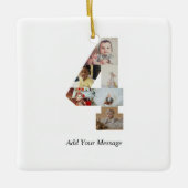 Schwarzweiß-Nummer 4 FotoCollage Keramikornament (Vorderseite)