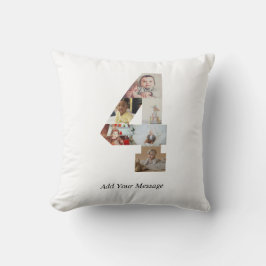 Schwarzweiß-Nummer 4 FotoCollage Kissen