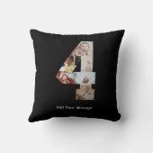 Schwarzweiß-Nummer 4 FotoCollage Kissen (Rückseite)