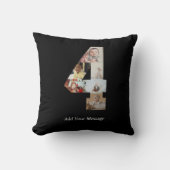 Schwarzweiß-Nummer 4 FotoCollage Kissen (Vorderseite)