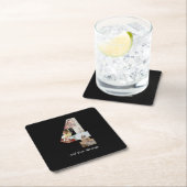 Schwarzweiß-Nummer 4 FotoCollage Rechteckiger Pappuntersetzer (Vor Ort)