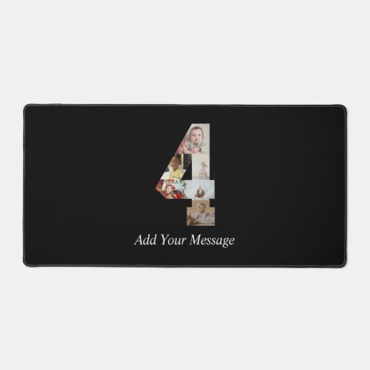 Schwarzweiß-Nummer 4 FotoCollage Schreibtischunterlage (Vorderseite)