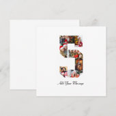 Schwarzweiß-Nummer 5 FotoCollage Dankeskarte (Vorne/Hinten)