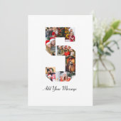 Schwarzweiß-Nummer 5 FotoCollage Dankeskarte (Stehend Vorderseite)