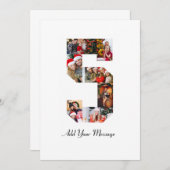 Schwarzweiß-Nummer 5 FotoCollage Dankeskarte (Vorne/Hinten)