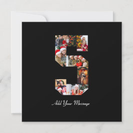 Schwarzweiß-Nummer 5 FotoCollage Feiertagskarte