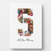 Schwarzweiß-Nummer 5 FotoCollage Fotoplatte (Vorderseite)