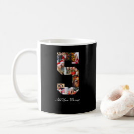 Schwarzweiß-Nummer 5 FotoCollage Kaffeetasse