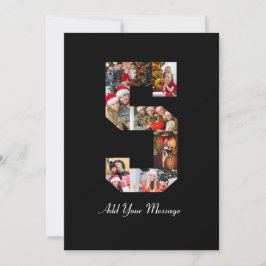 Schwarzweiß-Nummer 5 FotoCollage Karte