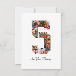 Schwarzweiß-Nummer 5 FotoCollage Karte