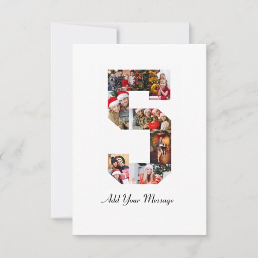 Schwarzweiß-Nummer 5 FotoCollage Karte (Vorderseite)