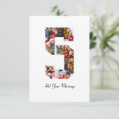 Schwarzweiß-Nummer 5 FotoCollage Karte (Stehend Vorderseite)