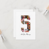 Schwarzweiß-Nummer 5 FotoCollage Karte (Vorderseite/Rückseite Beispiel)