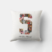 Schwarzweiß-Nummer 5 FotoCollage Kissen (Rückseite)