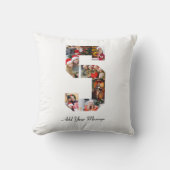 Schwarzweiß-Nummer 5 FotoCollage Kissen (Vorderseite)