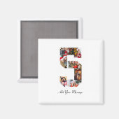 Schwarzweiß-Nummer 5 FotoCollage Magnet (Vorderseite/Rückseite)