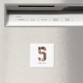 Schwarzweiß-Nummer 5 FotoCollage Magnet (In Situ (Geschirrspüler))