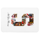 Schwarzweiß-Nummer 5 FotoCollage Magnet (Horizontal)