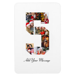 Schwarzweiß-Nummer 5 FotoCollage Magnet