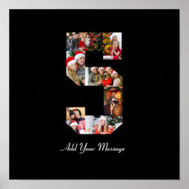 Schwarzweiß-Nummer 5 FotoCollage Poster