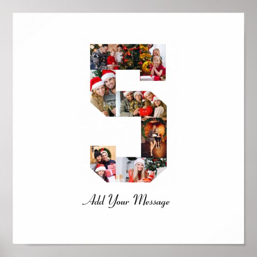 Schwarzweiß-Nummer 5 FotoCollage Poster (Vorne)