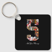 Schwarzweiß-Nummer 5 FotoCollage Schlüsselanhänger (Vorderseite)