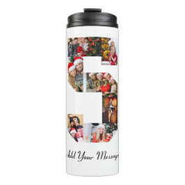 Schwarzweiß-Nummer 5 FotoCollage Thermosbecher