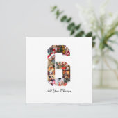 Schwarzweiß-Nummer 6 FotoCollage Ankündigung (Stehend Vorderseite)