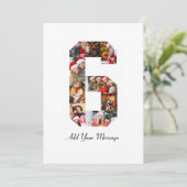 Schwarzweiß-Nummer 6 FotoCollage Dankeskarte (Stehend Vorderseite)