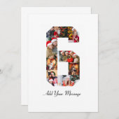 Schwarzweiß-Nummer 6 FotoCollage Dankeskarte (Vorne/Hinten)