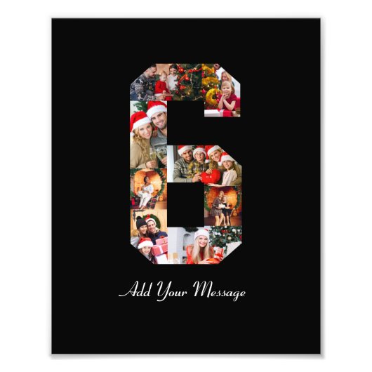 Schwarzweiß-Nummer 6 FotoCollage Fotodruck (Vorne)