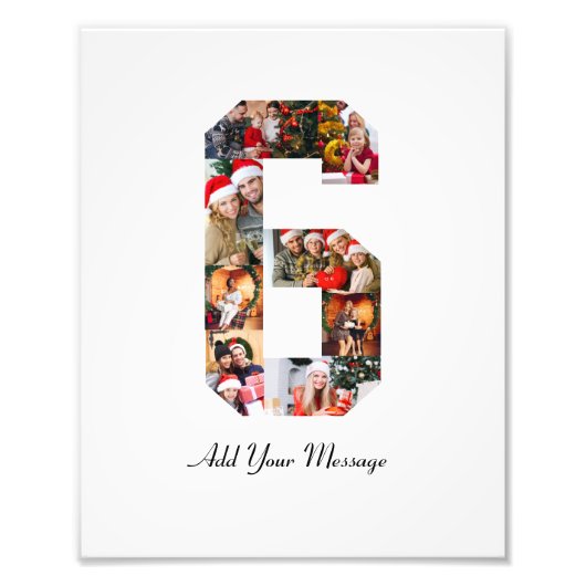 Schwarzweiß-Nummer 6 FotoCollage Fotodruck (Vorne)