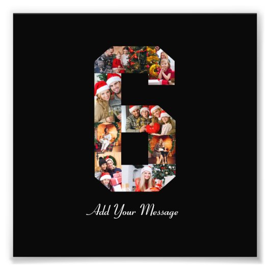 Schwarzweiß-Nummer 6 FotoCollage Fotodruck (Vorne)