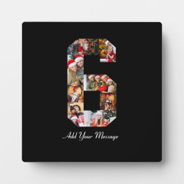 Schwarzweiß-Nummer 6 FotoCollage Fotoplatte