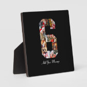 Schwarzweiß-Nummer 6 FotoCollage Fotoplatte (Vorderseite)