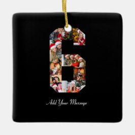 Schwarzweiß-Nummer 6 FotoCollage Keramikornament