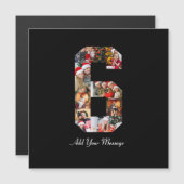 Schwarzweiß-Nummer 6 FotoCollage Magnetkarte (Vorne/Hinten)