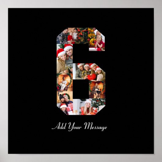 Schwarzweiß-Nummer 6 FotoCollage Poster (Vorne)