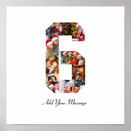 Schwarzweiß-Nummer 6 FotoCollage Poster